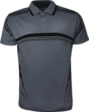 Kids Sublimated Gradated Polo Grey Marle/Black 10