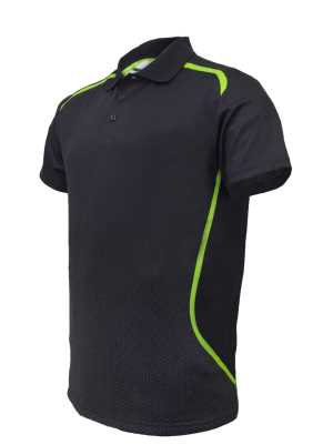 Sublimated Sports Polo Black/Lime 2XL