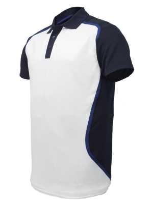 Sublimated Sports Polo White/Black/Navy 2XL