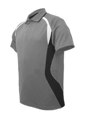Kids Sports Panel Polo Grey/Black/White 10