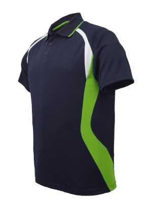 Kids Sports Panel Polo Navy/Lime/White 10