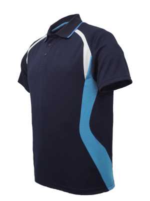 Kids Sports Panel Polo Navy/Sky/White 10