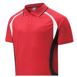 Kids Sports Panel Polo Red/Black/White 10