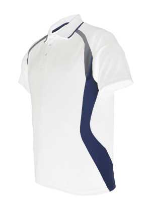 Kids Sports Panel Polo White/Navy/Grey 10