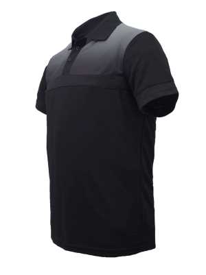 Sublimated Casual Polo Black/Grey Marle 2XL