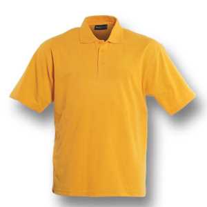 Kids Poly Face Cotton Back Short Sleeve Polo Gold 10