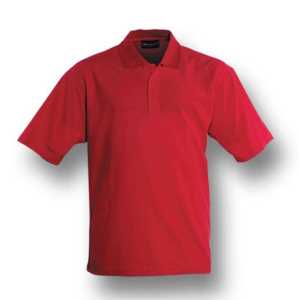 Kids Poly Face Cotton Back Short Sleeve Polo Red 10