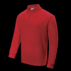Kids Sun Smart Long Sleeve Polo Red 4