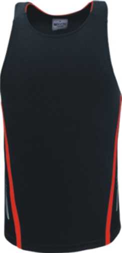 Unisex Elite Sports Singlet Black/Red 2XL