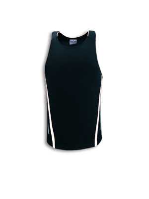 Unisex Elite Sports Singlet Black/White 2XL