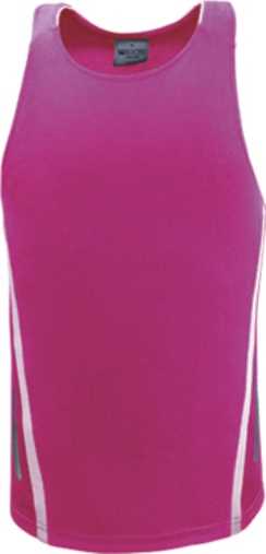 Unisex Elite Sports Singlet Magenta/White 2XL