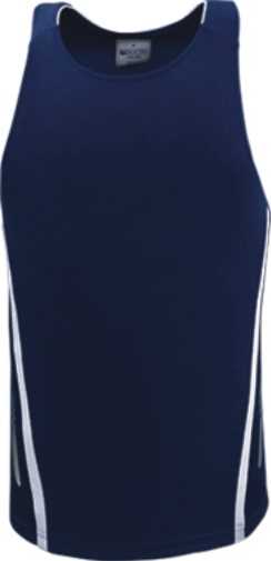 Unisex Elite Sports Singlet Navy/White 2XL
