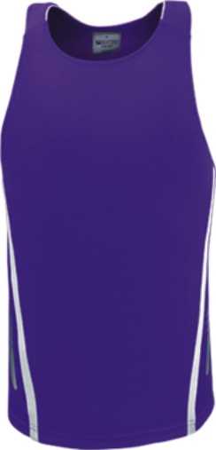 Unisex Elite Sports Singlet Purple/White 2XL