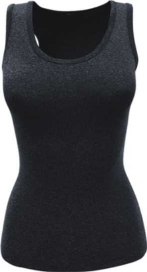Ladies Bra Insert Singlet Black 10