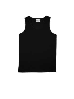 Kids Breezeway Mircomesh Singlet Black 10