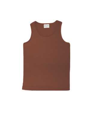 Kids Breezeway Mircomesh Singlet Chestnut 10