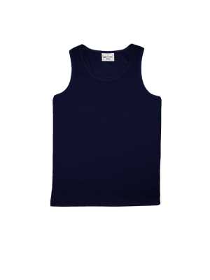 Kids Breezeway Mircomesh Singlet Navy 10