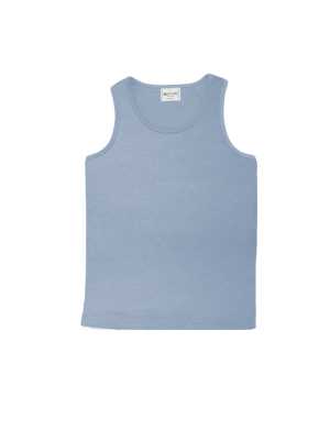 Kids Breezeway Mircomesh Singlet Stone Blue 10
