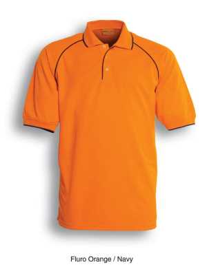 Hi-Vis Breezeway Polo Fluoro Orange/Navy 2XL