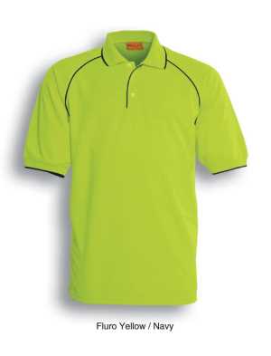 Hi-Vis Breezeway Polo Fluoro Yellow/Navy 2XL