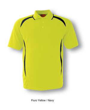 Hi-Vis Safety Style Polo Fluoro Yellow/Navy 2XL