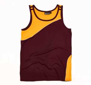 Sports Kids Singlet Maroon/R Gold 10