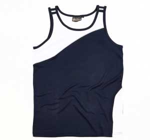 Sports Kids Singlet Navy/White 10