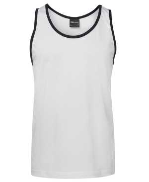 JB's SINGLET White/Navy 2XL