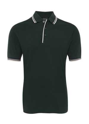 JB's CONTRAST POLO  Bottle/White 2XL
