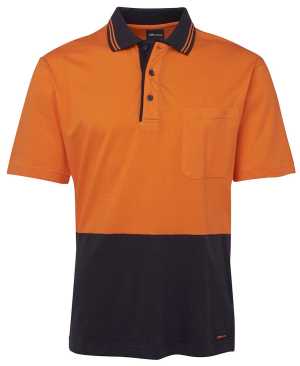 JB's HV S/S COTTON POLO Orange/Navy 2XL
