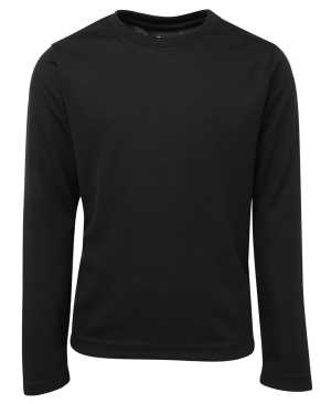 PODIUM KIDS L/S POLY TEE Black 10