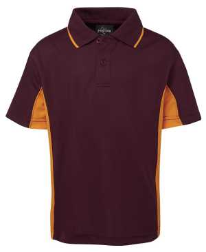 PODIUM KIDS CONTRAST POLO Maroon/Gold 10
