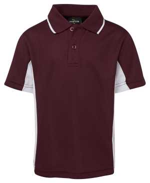 PODIUM KIDS CONTRAST POLO Maroon/White 10