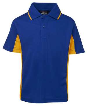 PODIUM KIDS CONTRAST POLO Royal/Gold 10