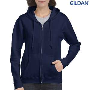 Gildan Heavy Blend Ladies Full Zip Hooded Sweatshirt Navy L