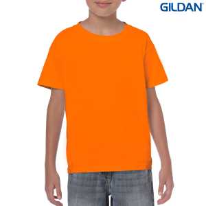 Gildan Heavy Cotton Youth TShirt Safety Orange L