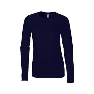 Gildan Softstyle Ladies Long Sleeve TShirt Navy 2XL