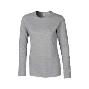 Gildan Softstyle Ladies Long Sleeve TShirt Sport Grey L