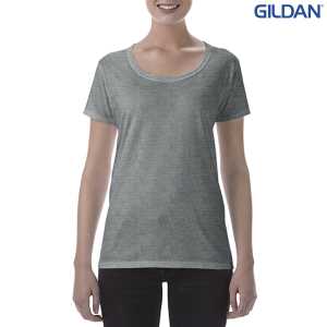 Gildan Softstyle Ladies Deep Scoop TShirt Graphite Heather 2