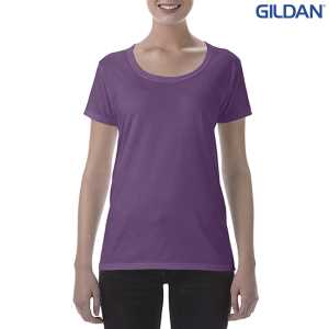 Gildan Softstyle Ladies Deep Scoop TShirt Heather Aubergine