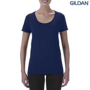 Gildan Softstyle Ladies Deep Scoop TShirt Navy 2XL