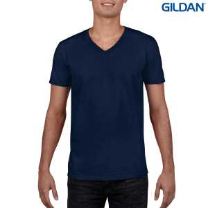Gildan Softstyle Adult VNeck TShirt Navy L