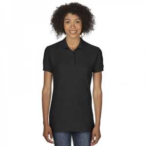 Ladies 1 Cotton Dbl PiquePolo Black 2XL