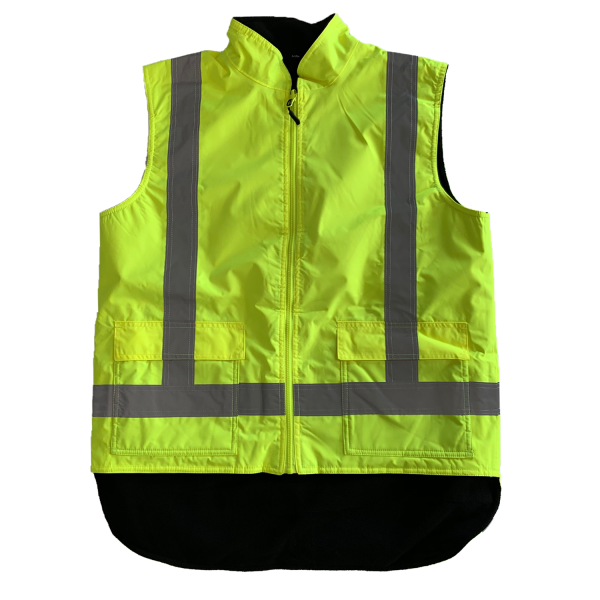 Reversible Fleece Lined Hi Vis Safety Vest NZ Uniforms