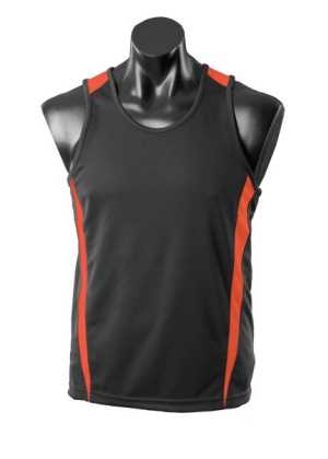 Eureka Mens Singlets Black/Orange 2XL
