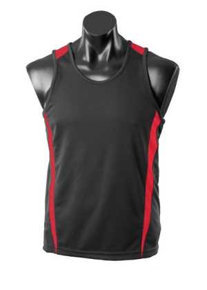 Eureka Mens Singlets Black/Red 2XL