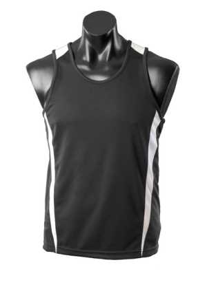 Eureka Mens Singlets Black/White 2XL