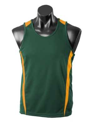 Mens Eureka Singlet Bottle/Gold 2XL