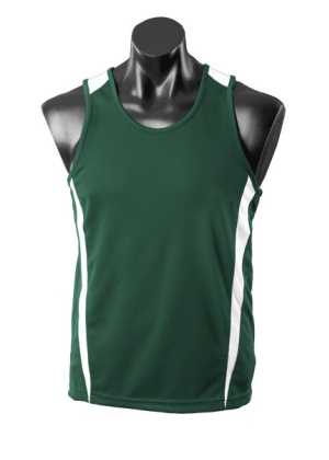 Mens Eureka Singlet Bottle/White 2XL