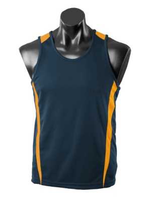 Eureka Mens Singlets Navy/Gold 2XL